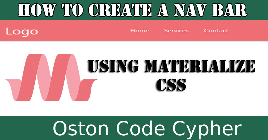 How to create a Nav Bar Using Materialize CSS