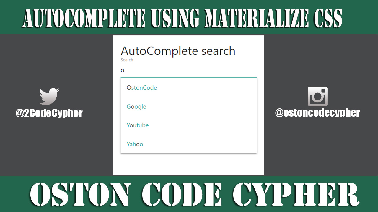 How to create a simple Autocomplete Search Engine Using Materialize CSS
