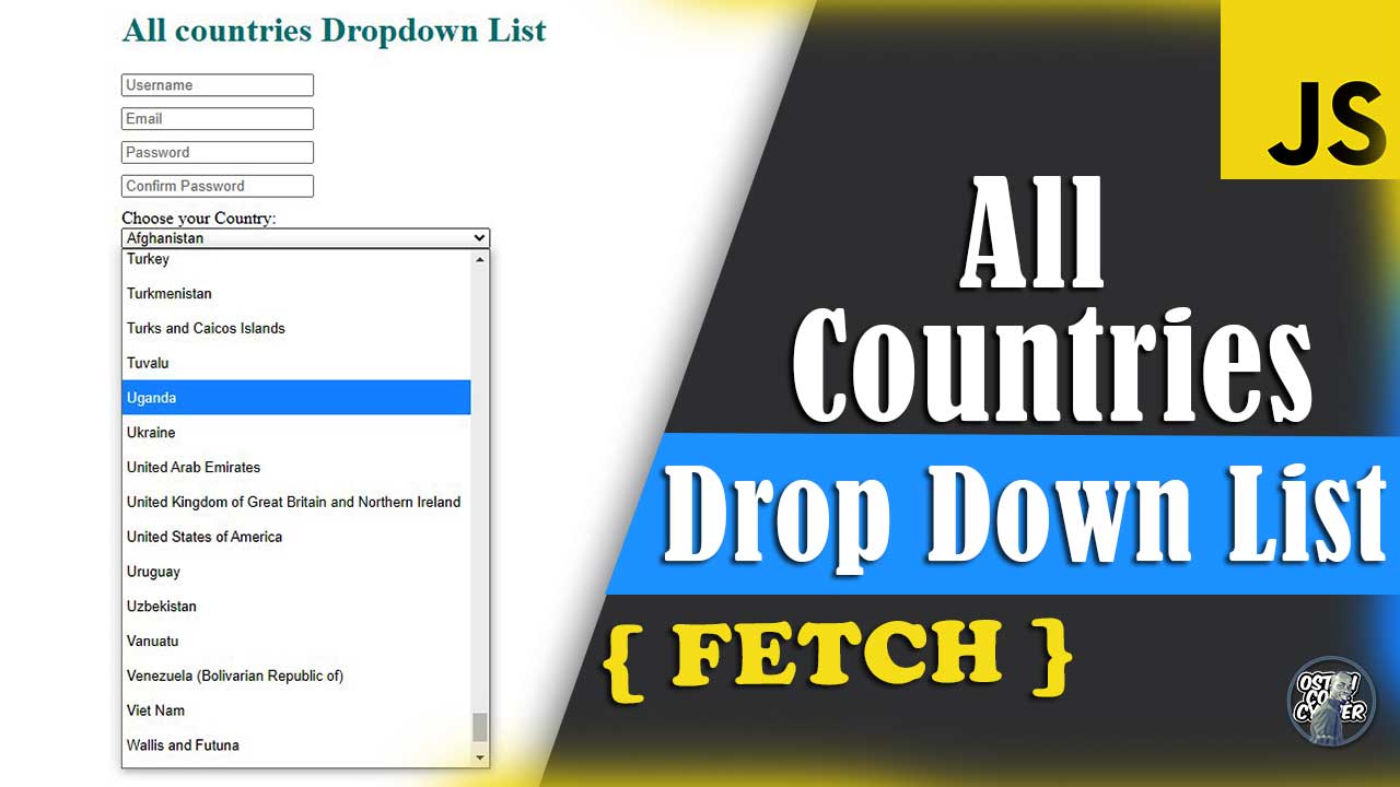 All Countries Drop Down List | HTML Select Country Name
